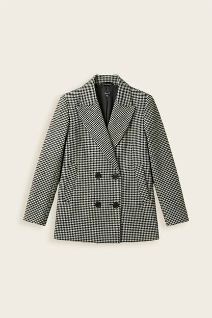 Chaqueta Hombre Pied De Poule Negro