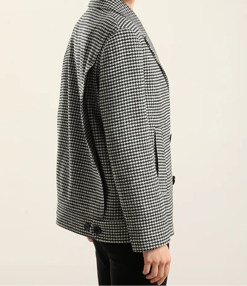 Chaqueta Hombre Pied De Poule Negro