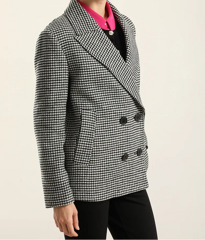 Chaqueta Hombre Pied De Poule Negro