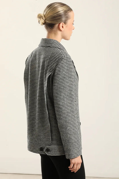 Chaqueta Hombre Pied De Poule Negro