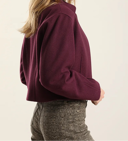 Chaqueta Hombre Bomber Muflon Melange Ciruela