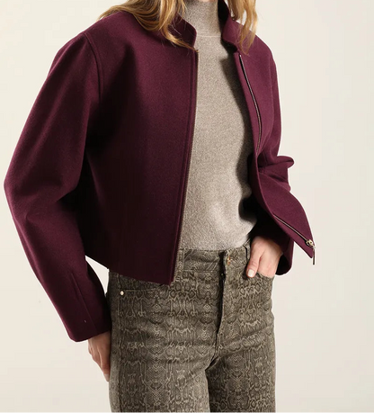 Chaqueta Hombre Bomber Muflon Melange Ciruela