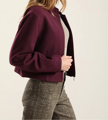Chaqueta Hombre Bomber Muflon Melange Ciruela