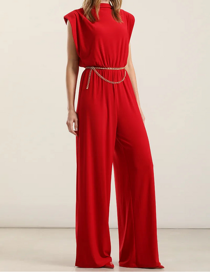 Enterito Mujer Ancho Con Hombrera Rojo