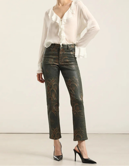 Pantalon Mujer Pitillo Folia Piton Verde