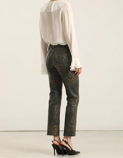 Pantalon Mujer Pitillo Folia Piton Verde