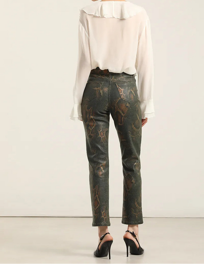 Pantalon Mujer Pitillo Folia Piton Verde