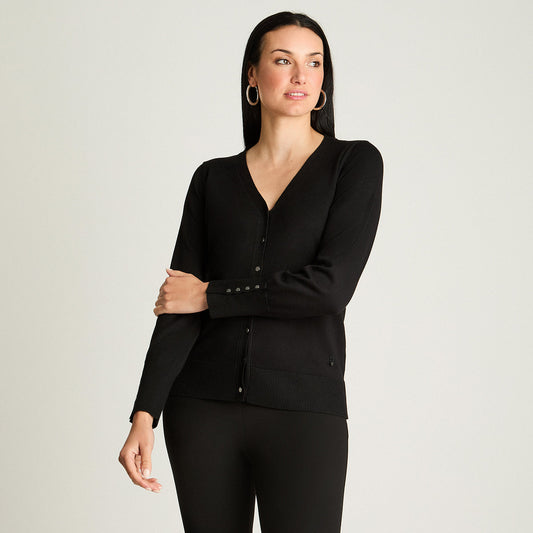 Cardigan Mujer Manga Larga Negro