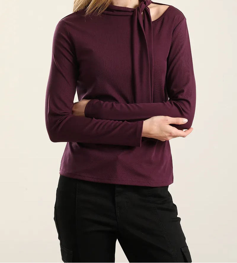 Top Mujer Cuello Fantasia Lazada Ciruela