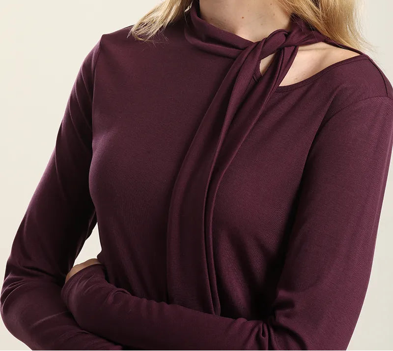 Top Mujer Cuello Fantasia Lazada Ciruela