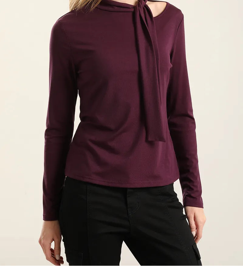 Top Mujer Cuello Fantasia Lazada Ciruela