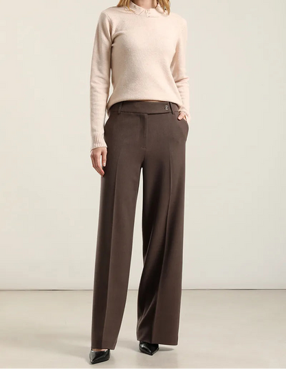 Pantalon Mujer Recto Melange Café