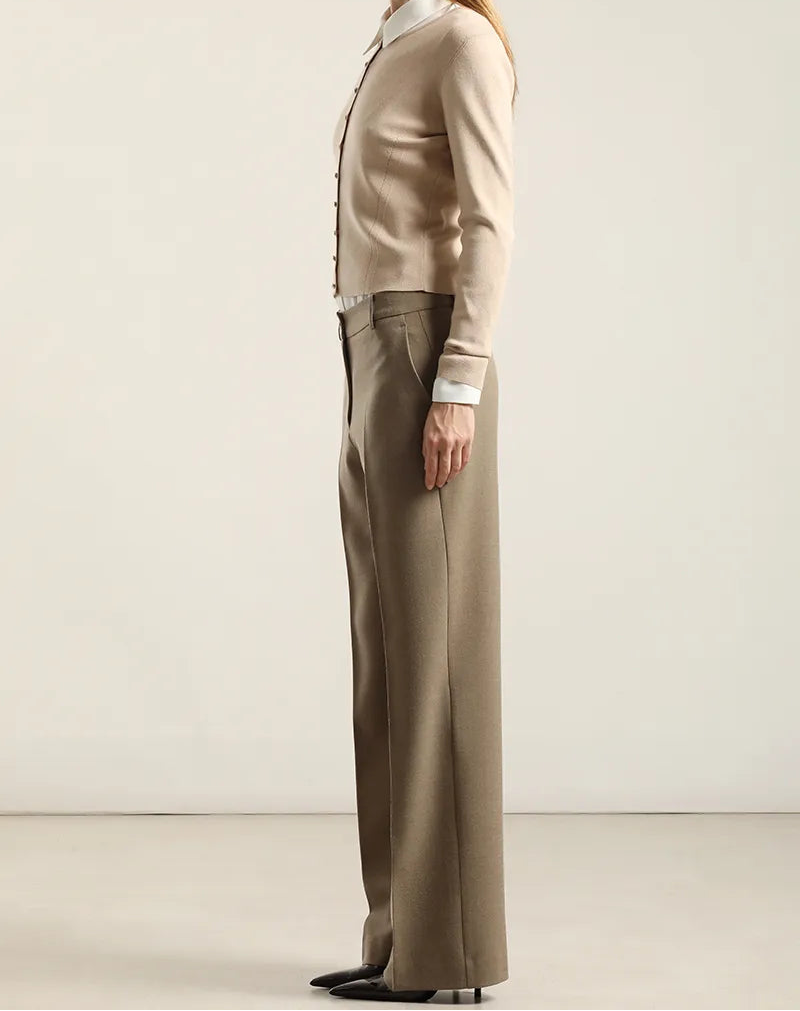 Pantalon Mujer Sastre Melange Beige