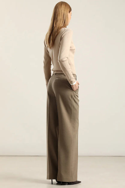 Pantalon Mujer Sastre Melange Beige