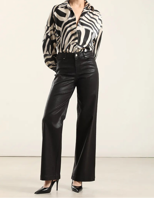 Pantalon Mujer Recto Folia Crocco Negro