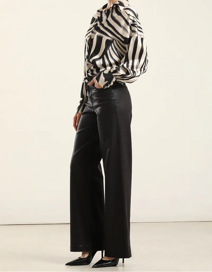 Pantalon Mujer Recto Folia Crocco Negro