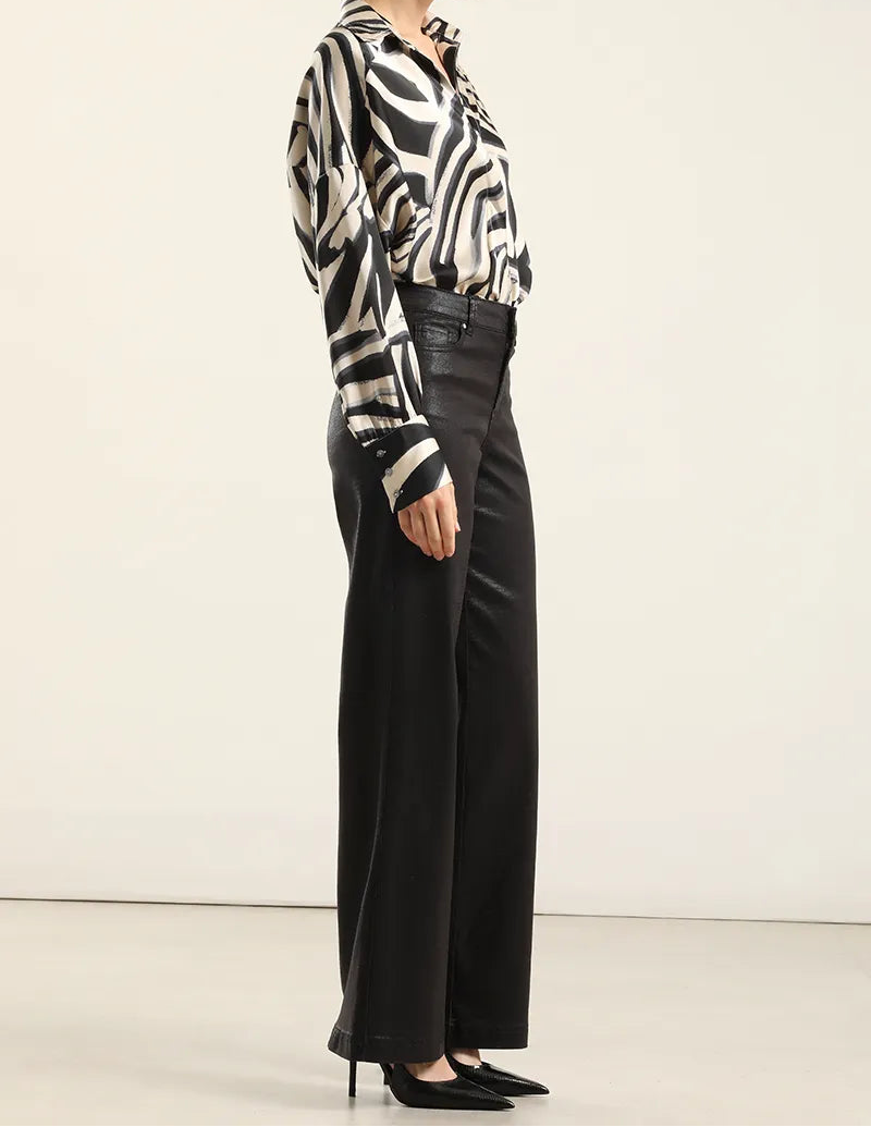 Pantalon Mujer Recto Folia Crocco Negro
