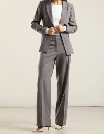 Blazer Mujer Boton Joya Gris