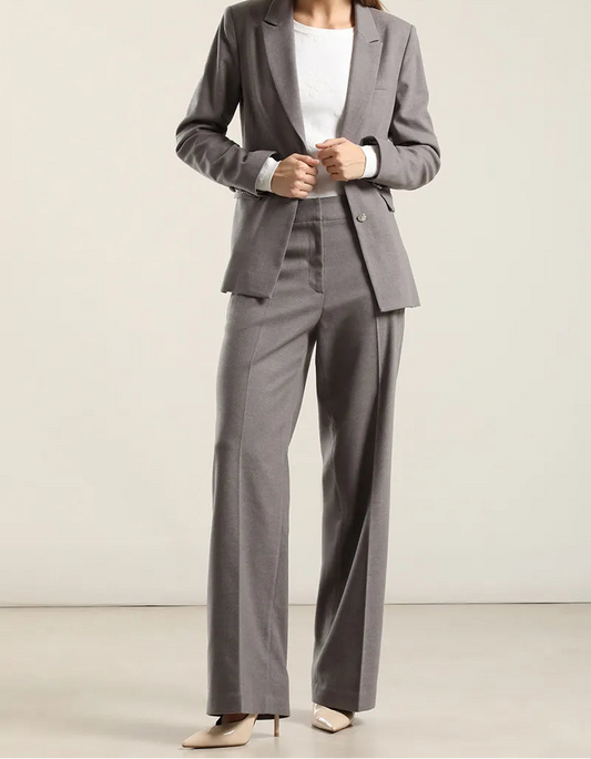 Blazer Mujer Boton Joya Gris