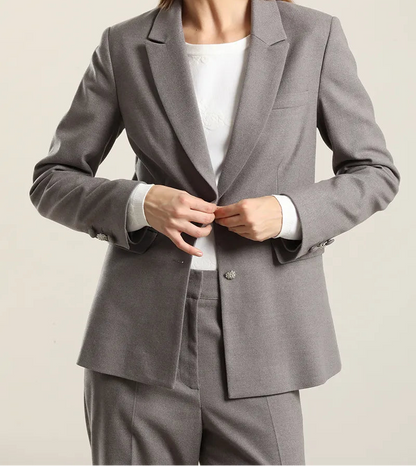 Blazer Mujer Boton Joya Gris