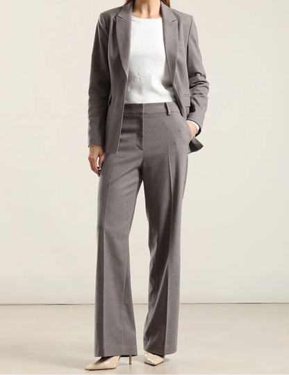 Blazer Mujer Boton Joya Gris