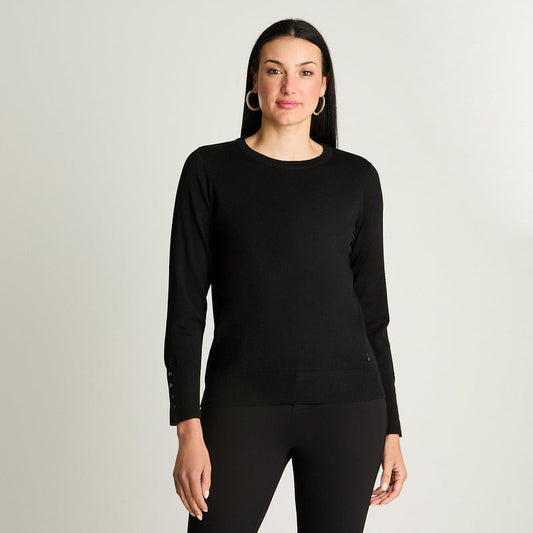 Sweater  Mujer con Tachas Doradas Negro