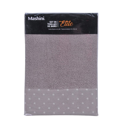 Set 2 Toallas Elite 450 grs 70x140/40x80cm Taupe