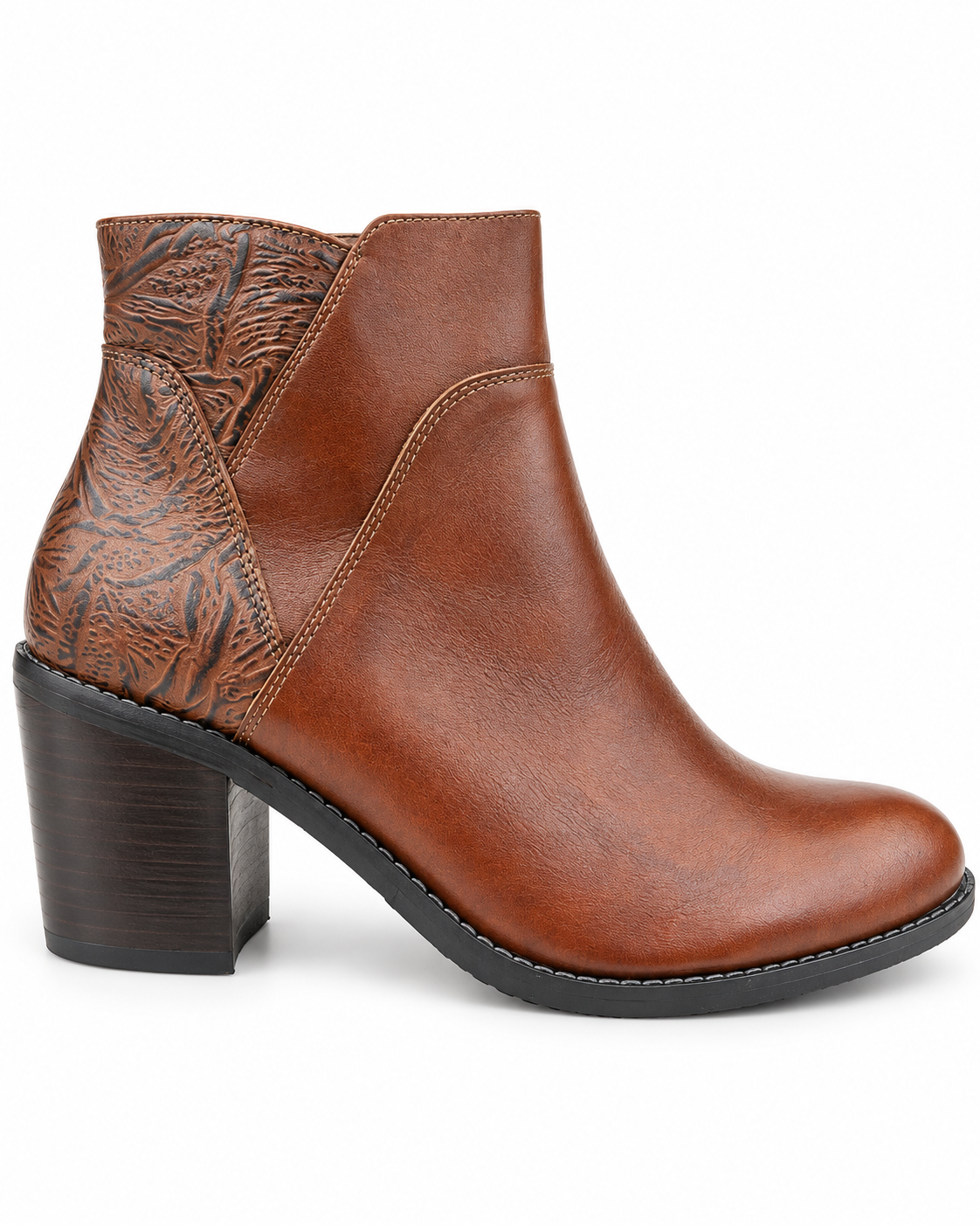 Botin Mujer Cuero Tostado