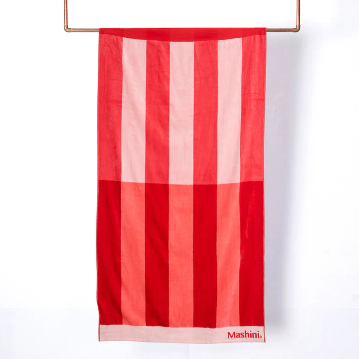 Toalla Playa Jacquard Algodón 100x180 cm Rojizo