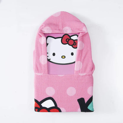 Toalla Playa Niña Capucha MF 60x120 cm Hello Kitty Manzana