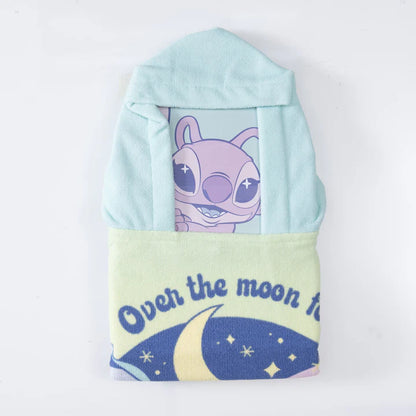 Toalla Playa Niña Capucha MF 60x120 cm Stitch Moon