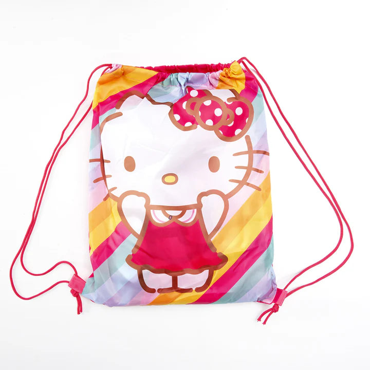 Toalla Playa Niña con Bolso 70x140 cm Hello Kitty Arcoiris