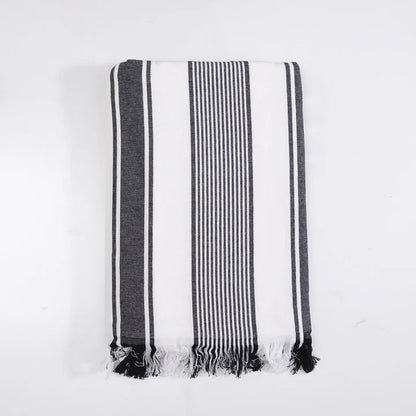 toalla-playa-turca-algodón-80x160-cm-rayas-negro---blanco