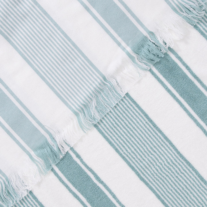 Toalla Playa Turca Algodón 80x160 cm Rayas Celeste - Blanco