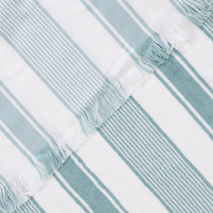 Toalla Playa Turca Algodón 80x160 cm Rayas Celeste - Blanco