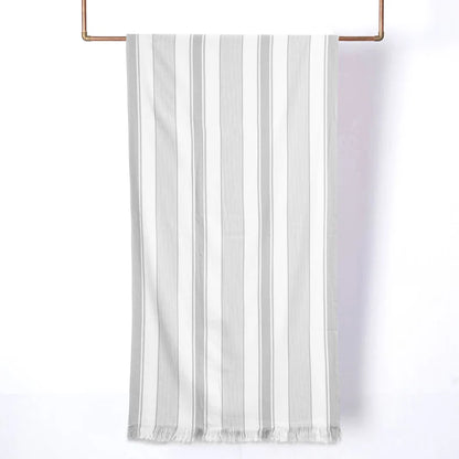 Toalla Playa Turca Algodón 80x160 cm Rayas Beige - Blanco