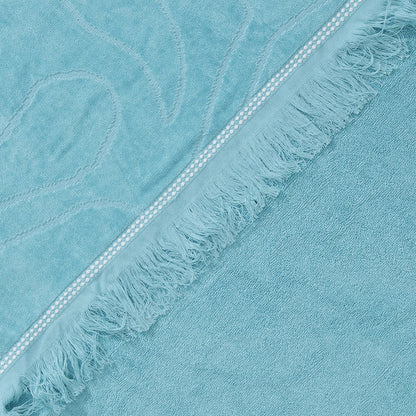 Toalla Playa Jacquard 3D Algodón 80x160 cm Flores Turquesa