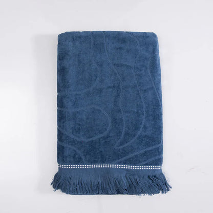 toalla-playa-jacquard-3d-algodón-80x160-cm-flores-azul