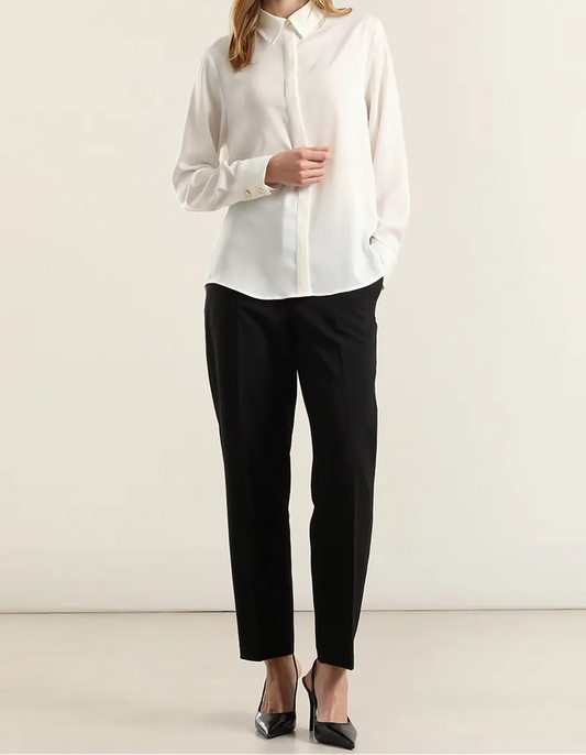 Blusa Mujer Basica Satin Opaco Crudo