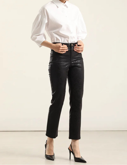 Pantalon Mujer Pitillo Folia Paisley Negro
