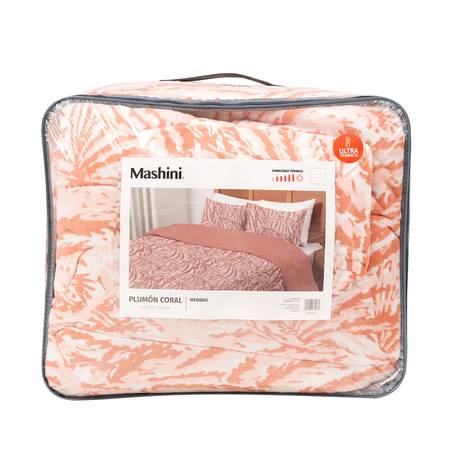 Plumón Coral Estampado Sherpa Palma
