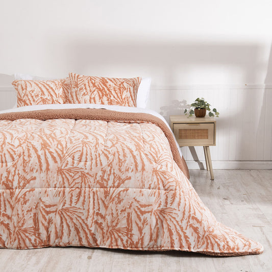 Plumón Coral Estampado Sherpa Palma
