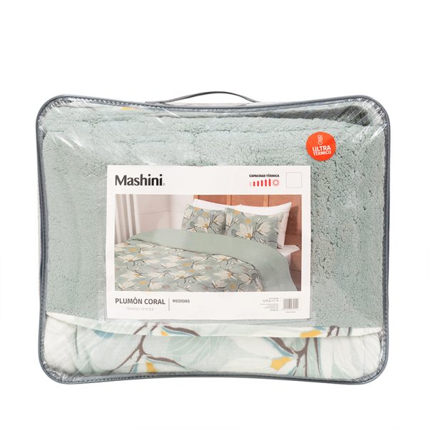 Plumón Coral Estampado Sherpa Laurel