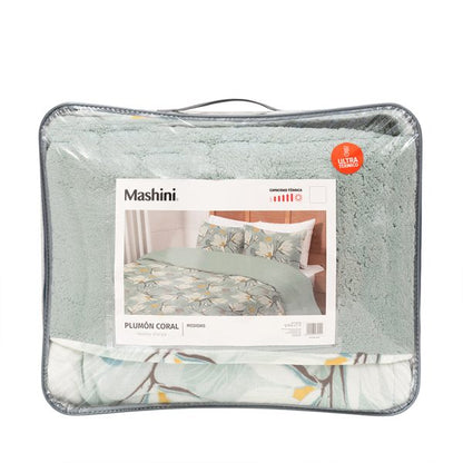 Plumón Coral Estampado Sherpa Laurel