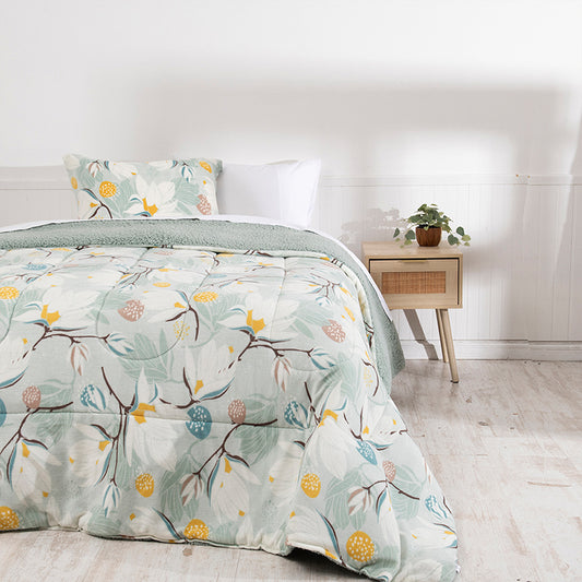 Plumón Coral Estampado Sherpa Laurel
