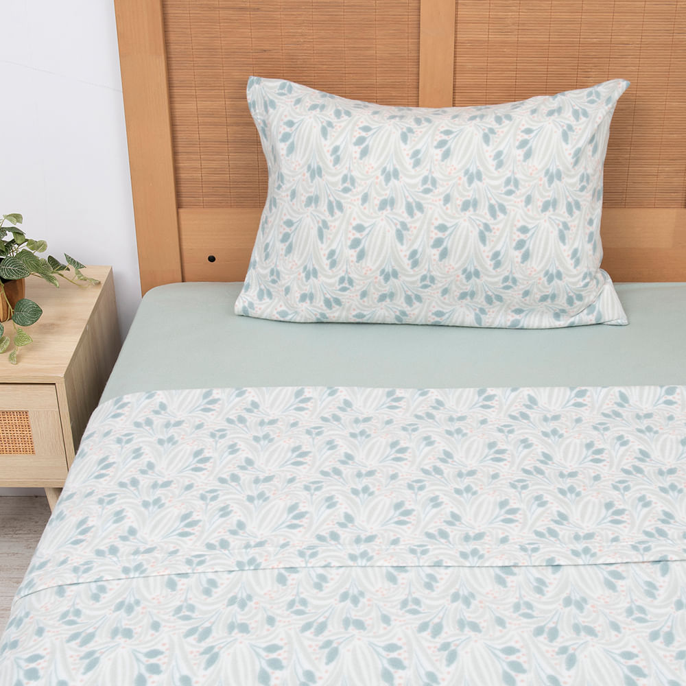 Juego de Sabana Polar Estampada Verde