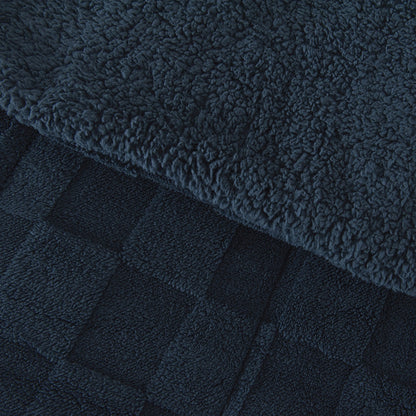 Plumón Sherpa Jacquard Cuadrado Azul