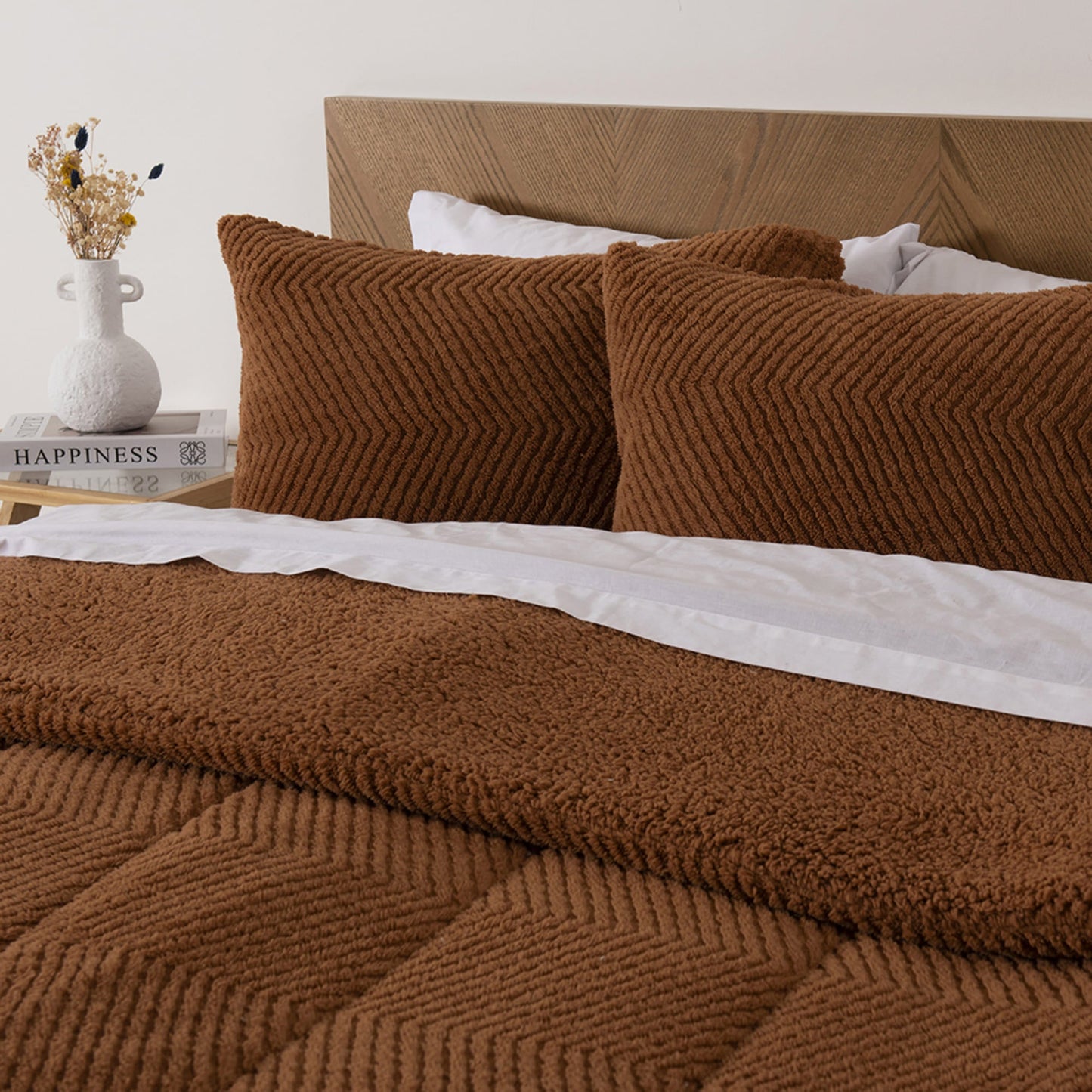 Plumón Sherpa Jacquard Chevron Café