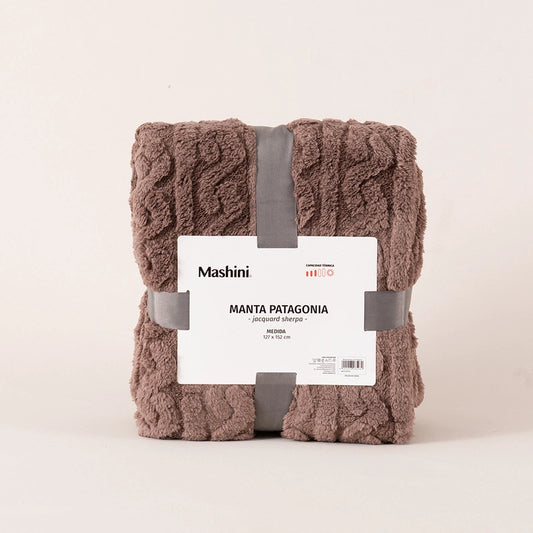 Manta Patagonia Jacquard Sherpa 127x152cm Café