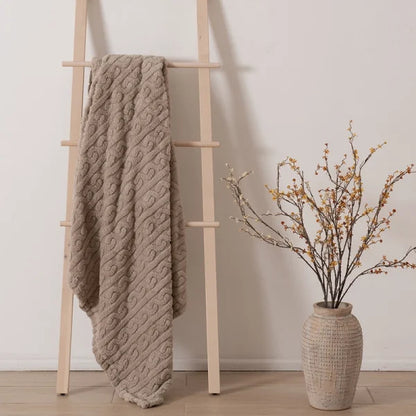 Manta Patagonia Jacquard Sherpa 127x152cm Taupe
